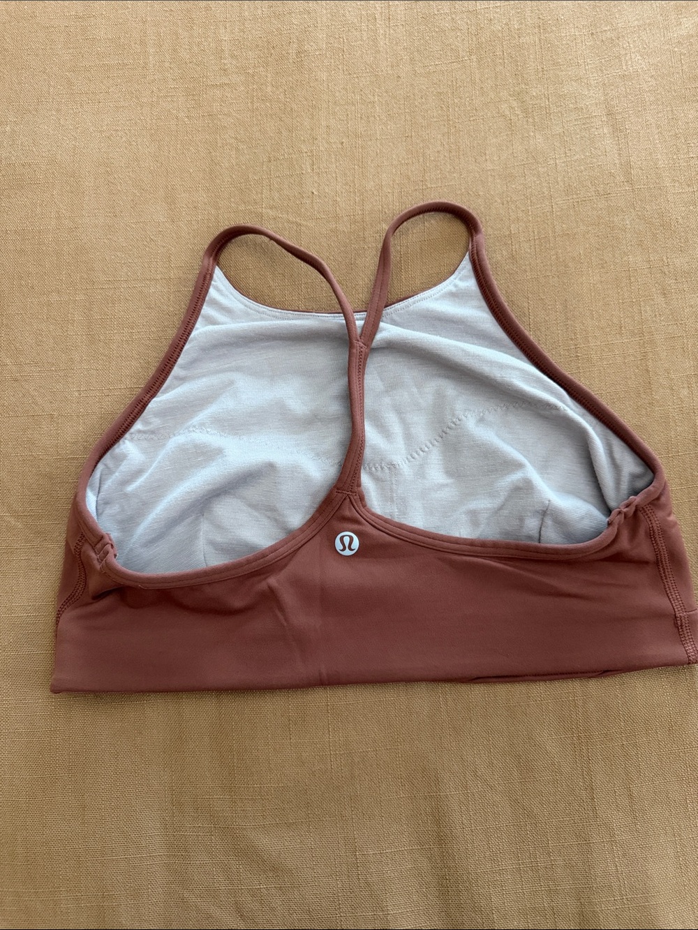 lululemon athletica High Neck Flow Y Sports Bra in ancient copper